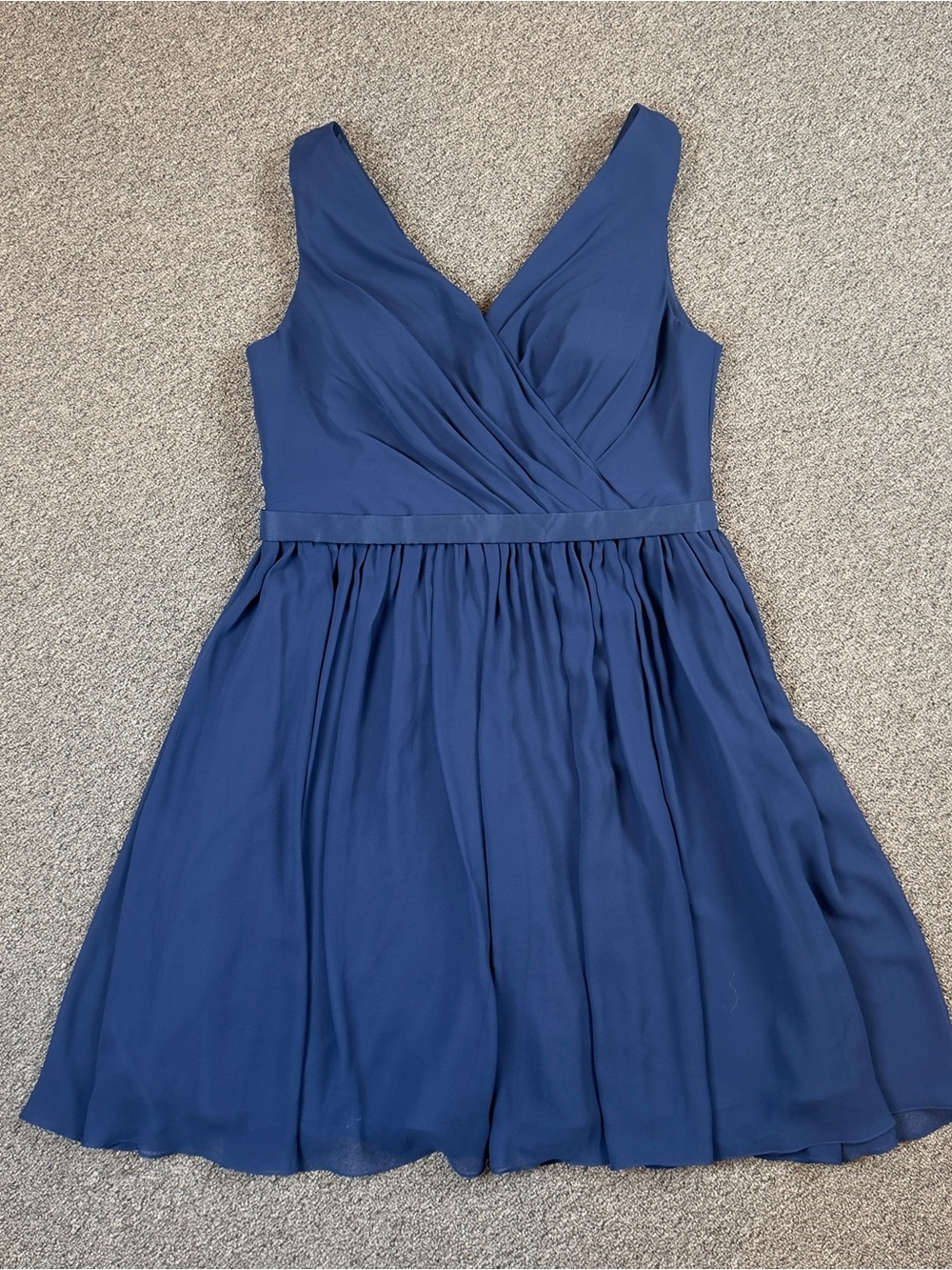 AW Bridal V-Neck Sleeveless A-Line Dress in Deep Blue
